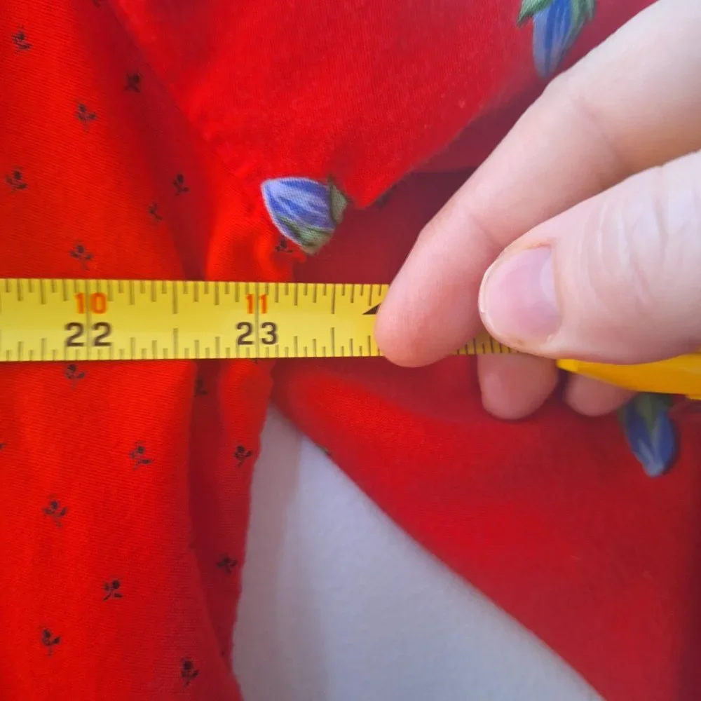 VTG SNOOTY HOOTY Atlanta Red Floral Mixed Print Shirt - Picture 6 of 6